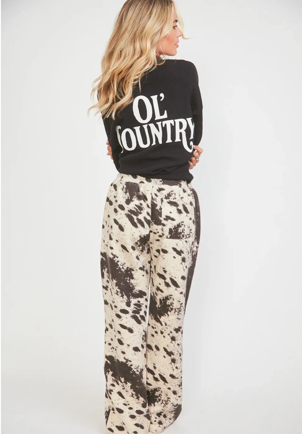 NEW!! Signature Straight Leg Sweatpant in Appalousa sold by Glitzy Bella product image thumbnail 4