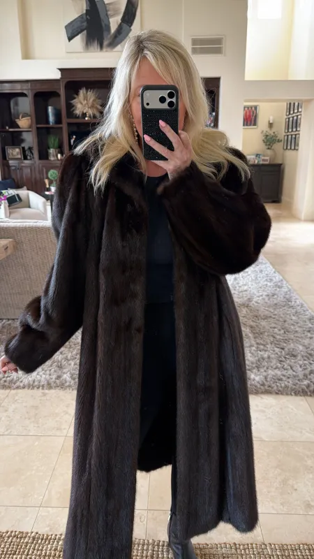 #GB51 Vintage Mahogany Mink Fur Coat sold by Glitzy Bella