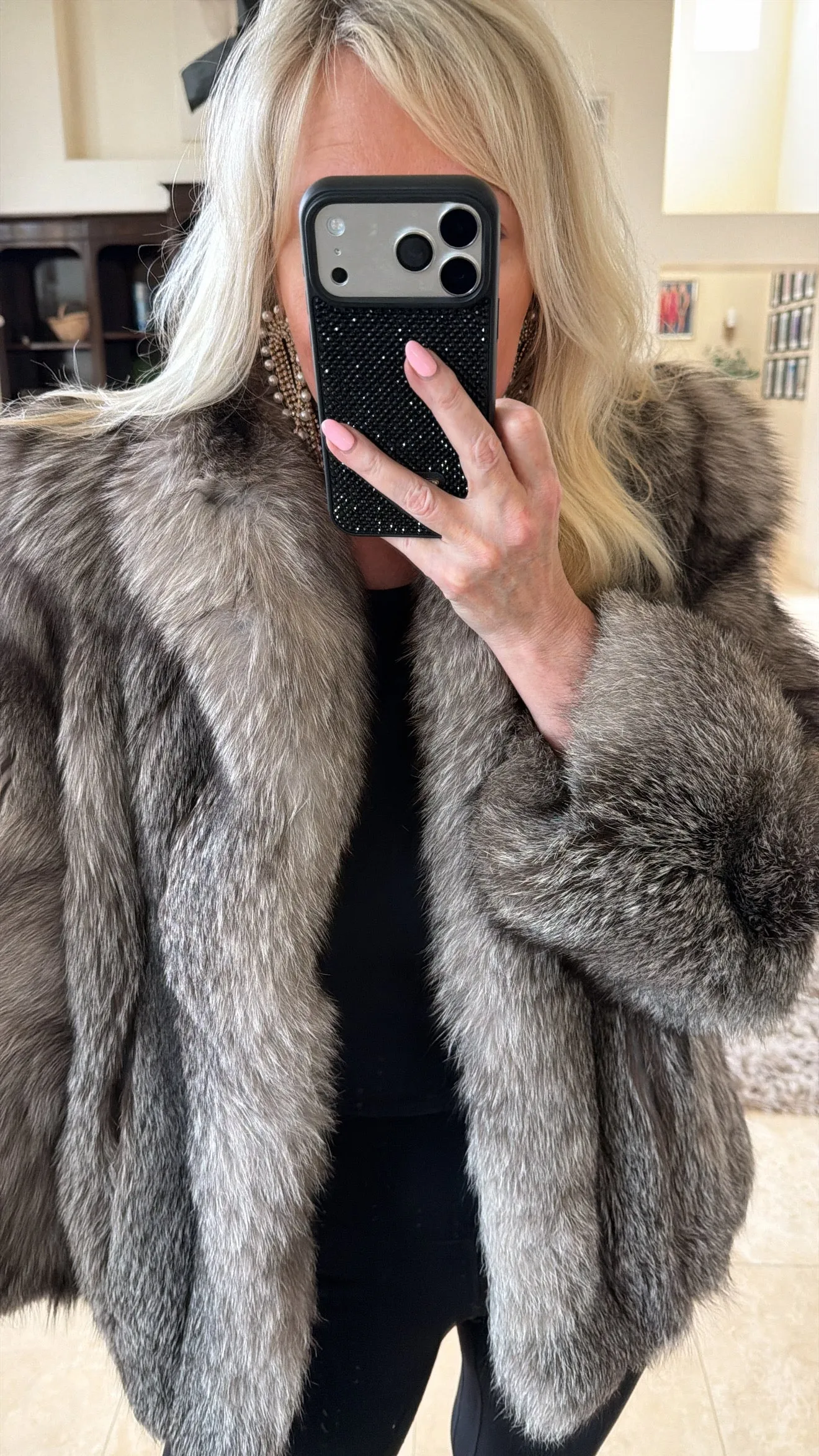 #GB52 Vintage Silver Fox Jacket sold by Glitzy Bella product image thumbnail 5