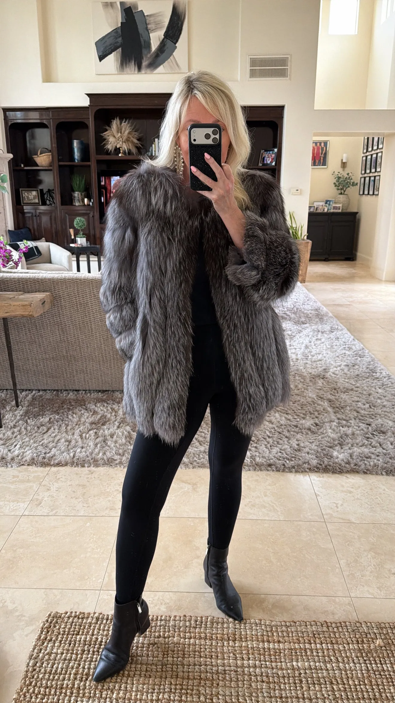 #GB54 Vintage Silver Fox Jacket sold by Glitzy Bella product image thumbnail 4