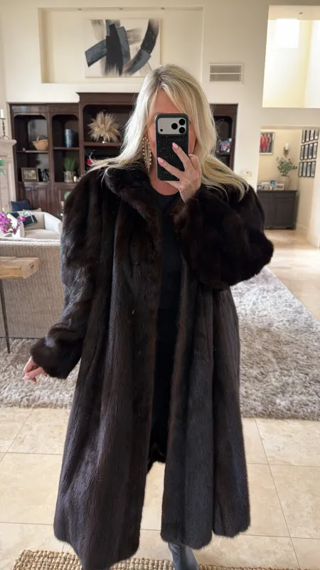 #GB55 Vintage Mahogany Mink Fur Coat sold by Glitzy Bella