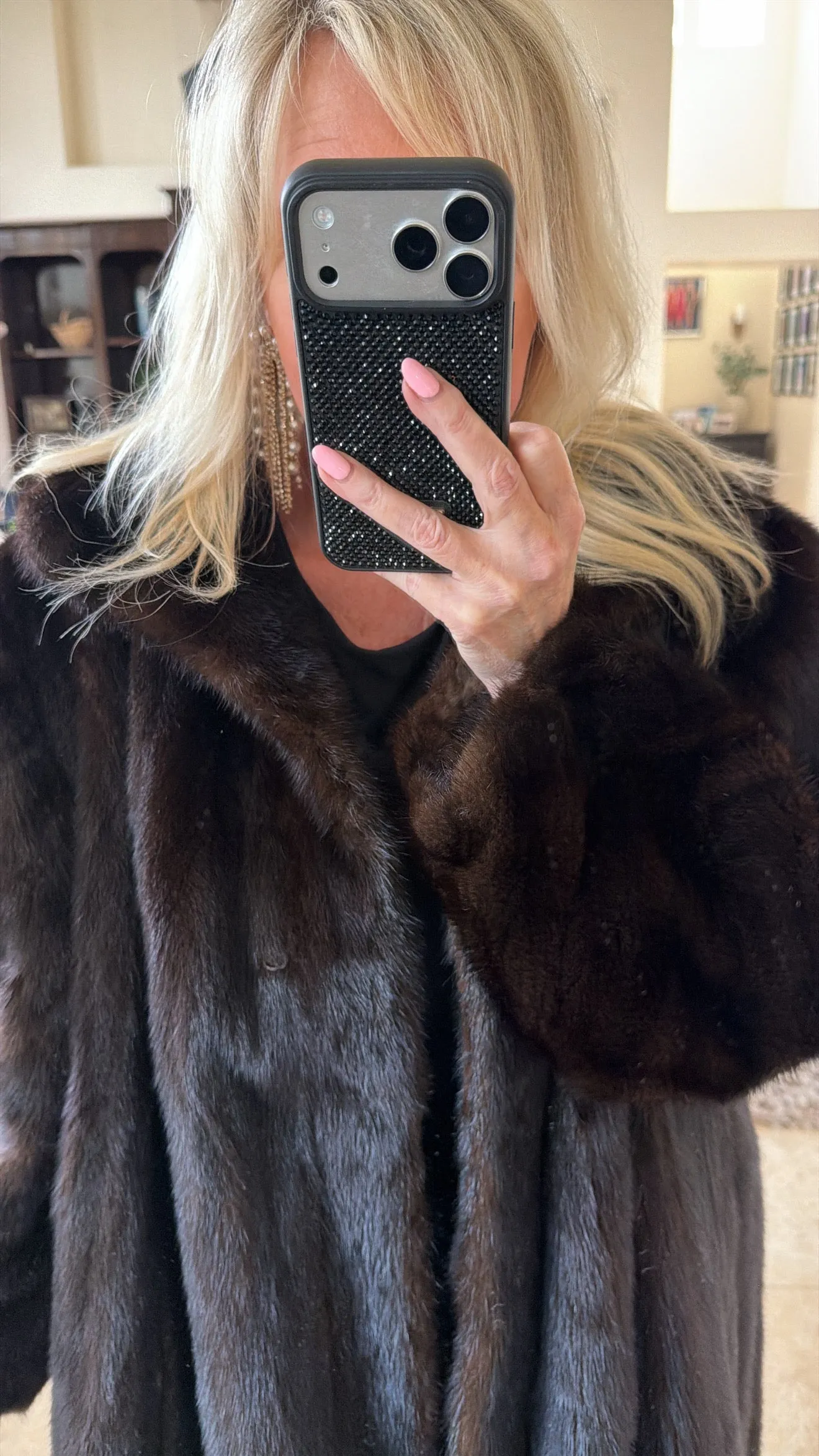 #GB55 Vintage Mahogany Mink Fur Coat sold by Glitzy Bella product image thumbnail 3