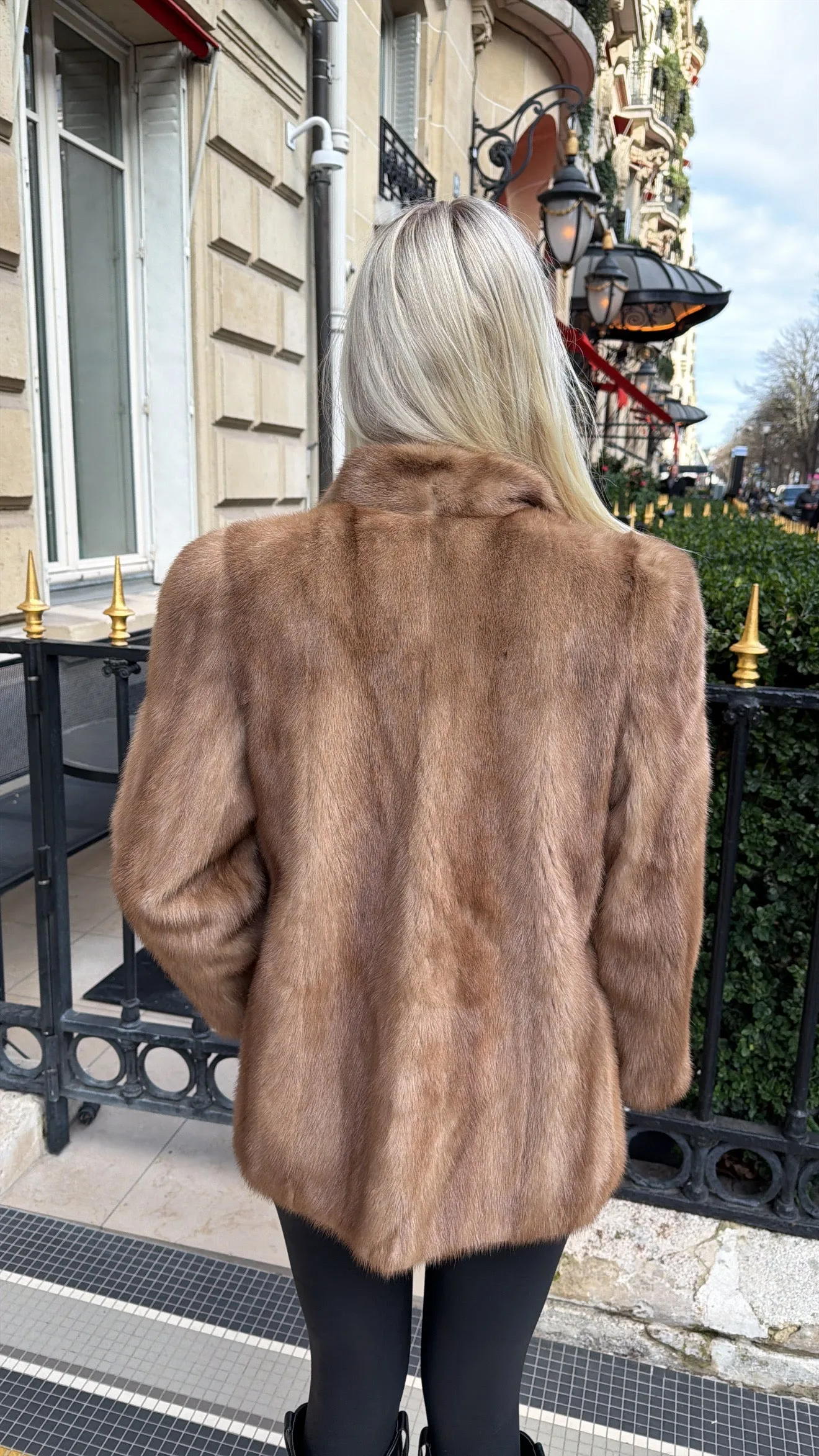 #GB58 Vintage Pastel Mink Jacket Size Small sold by Glitzy Bella product image thumbnail 2