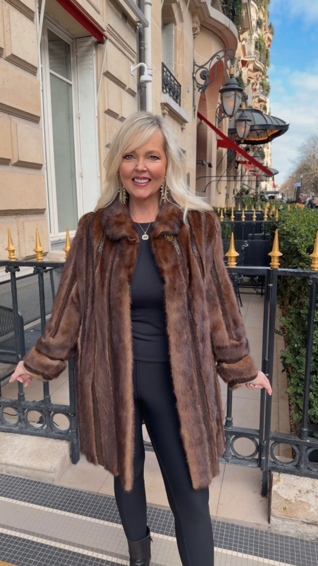 #GB59 Vintage Demi Buff Mink w/ Leather Details Coat Size Medium sold by Glitzy Bella