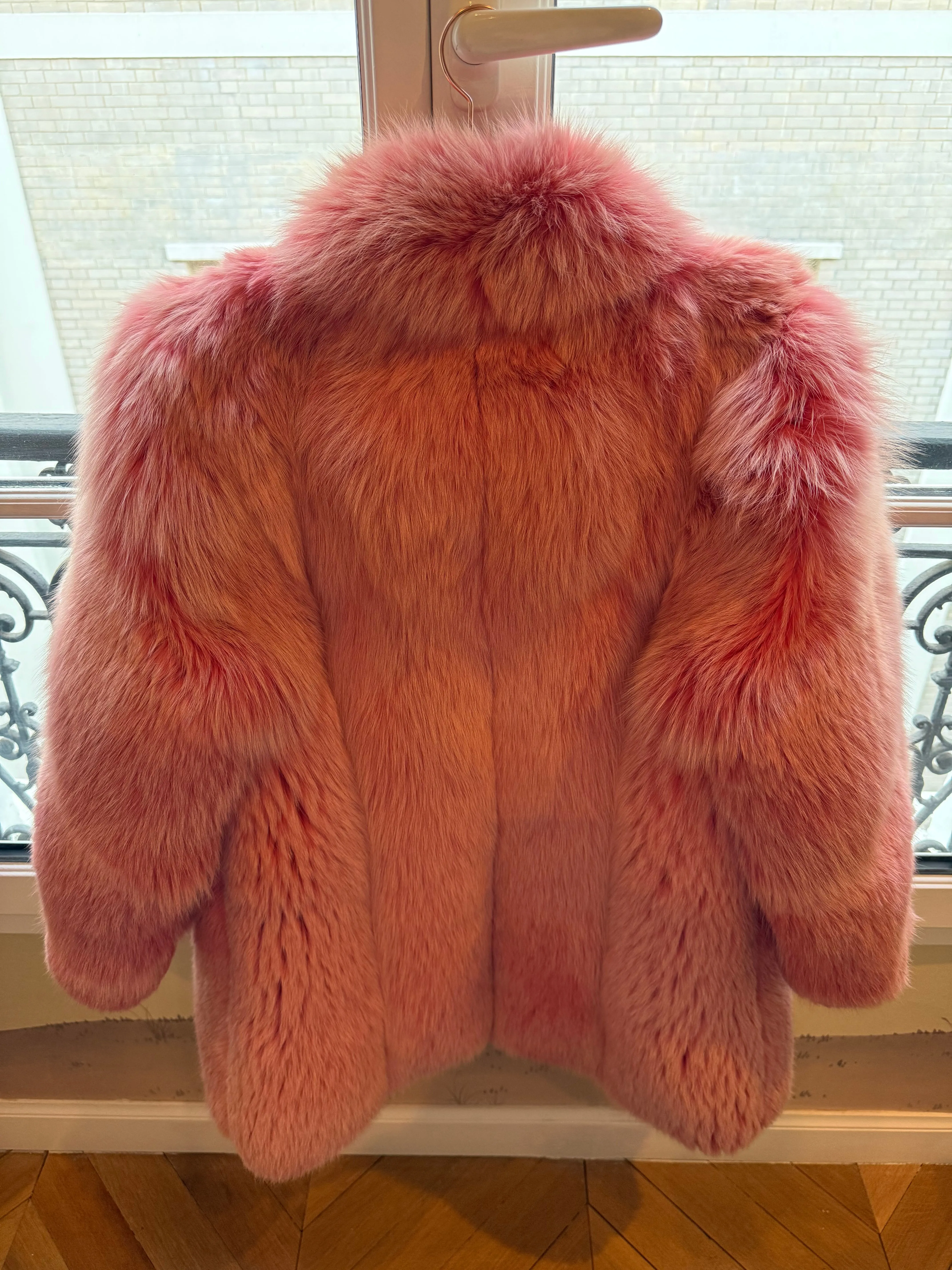 #GB68 Vintage Dyed Pink Fox Jacket Size S/M sold by Glitzy Bella product image thumbnail 5