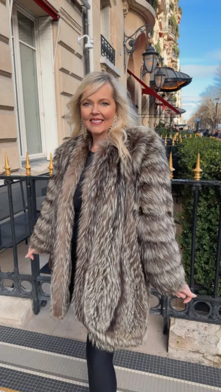 #GB74 Vintage Silver Fox Stroller Size Large sold by Glitzy Bella