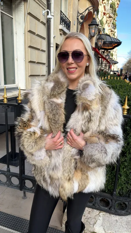 #GB71 Vintage Coyote Fur Jacket Size Medium sold by Glitzy Bella