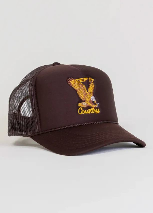 NEW!! Keep it Country Trucker Hat - Brown sold by Glitzy Bella