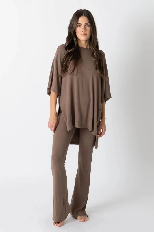 NEW!! All Weekend Long Pant Set in Taupe Brown sold by Glitzy Bella