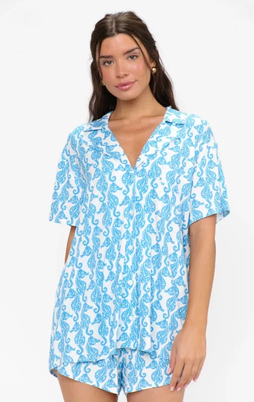 NEW!! Sunday Morning Pj Set in Seahorse Jersey sold by Glitzy Bella