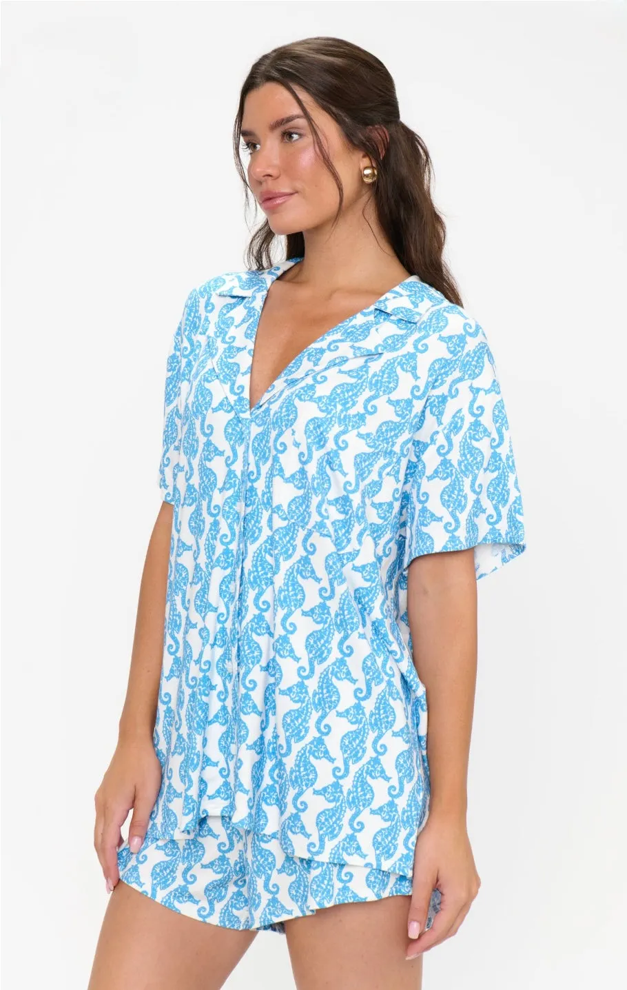 NEW!! Sunday Morning Pj Set in Seahorse Jersey sold by Glitzy Bella product image thumbnail 3