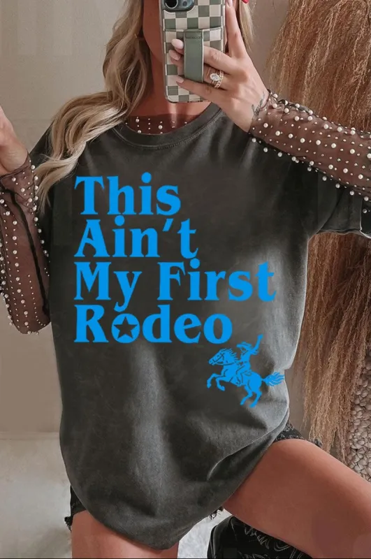 First Rodeo Graphic Tee in Charcoal made by Glitzy Bella