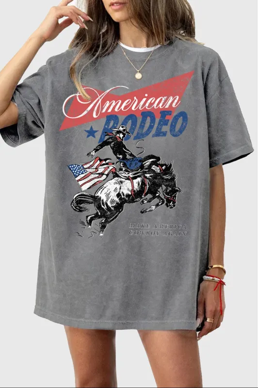 American Rodeo Tee in Mineral Grey made by Glitzy Bella