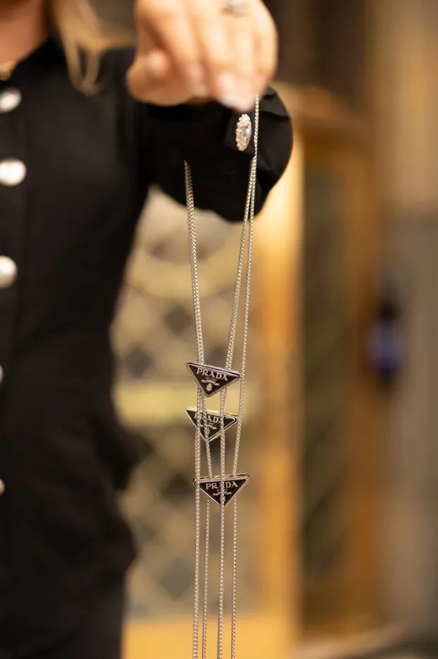 Authentic Vintage "Shaley" Triangle Pendant Bolo Tie and Belt sold by Glitzy Bella product image thumbnail 4