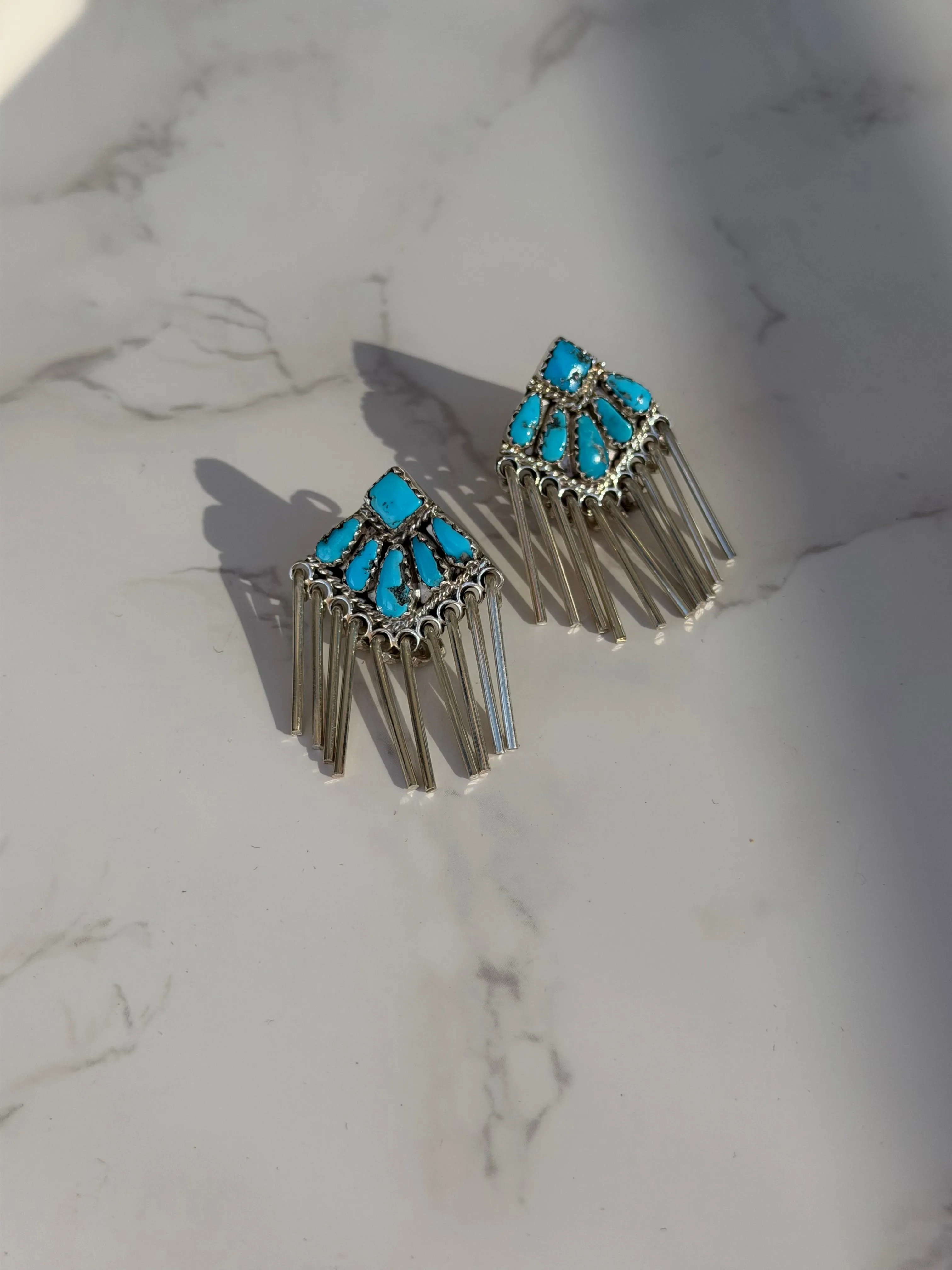 "Cheyenne" Kingman Turquoise Earrings sold by Glitzy Bella