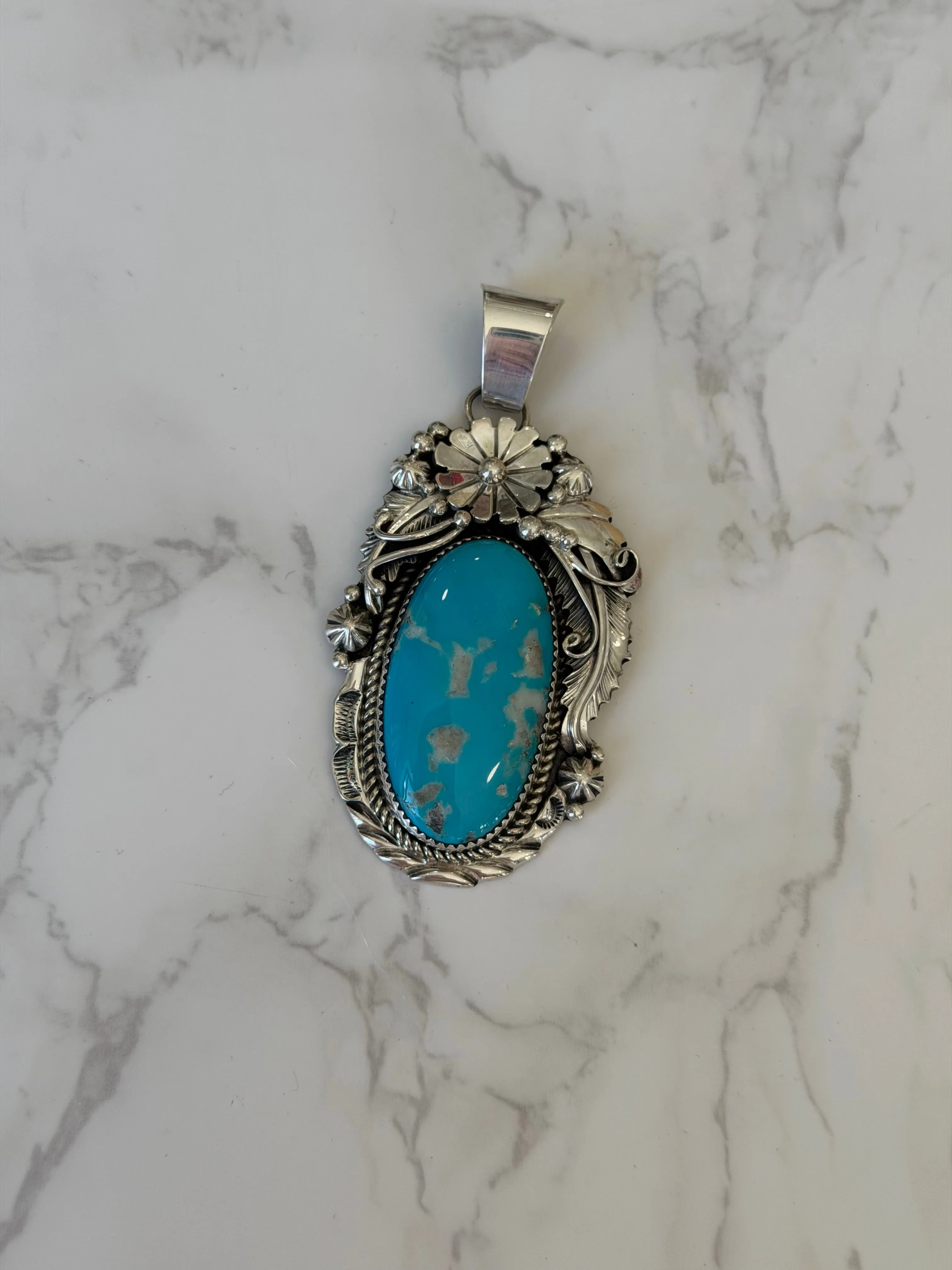NEW!! The “Sedona" Kingman Turquoise and Sterling Silver Necklace sold by Glitzy Bella product image thumbnail 2