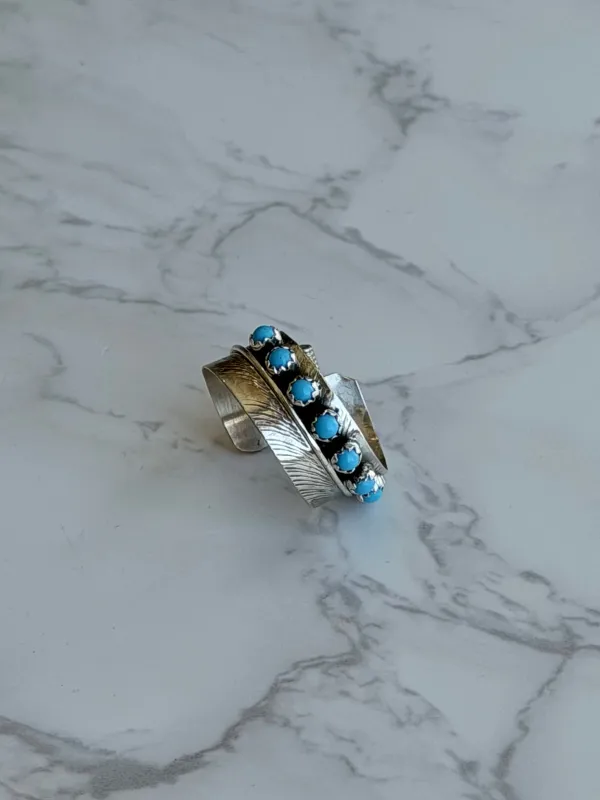 NEW!! "Hadley" Adjustable Kingman Turquoise Ring made by Glitzy Bella