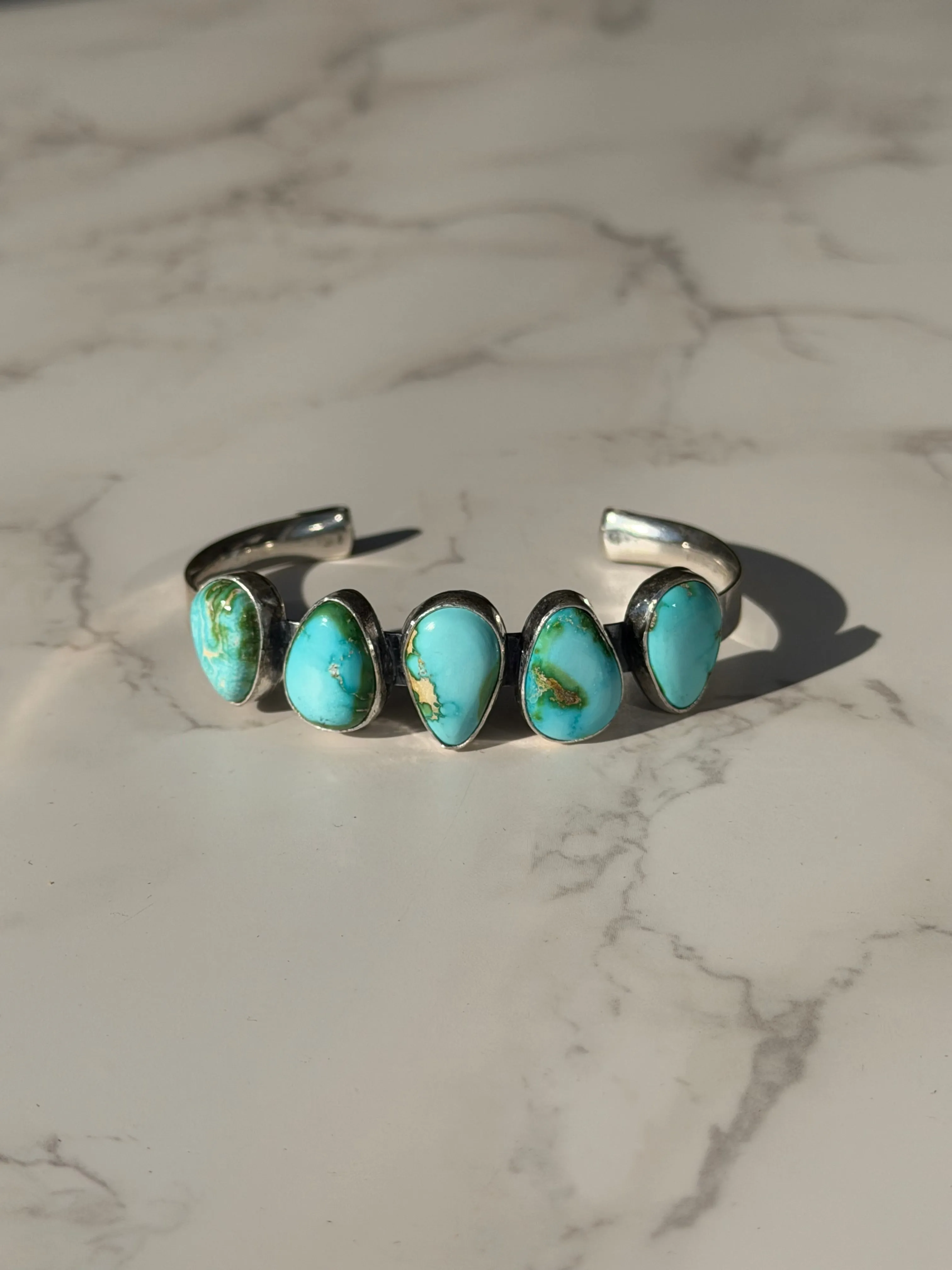 NEW!! "Dakota" Kingman Turquoise Cuff Bracelet sold by Glitzy Bella
