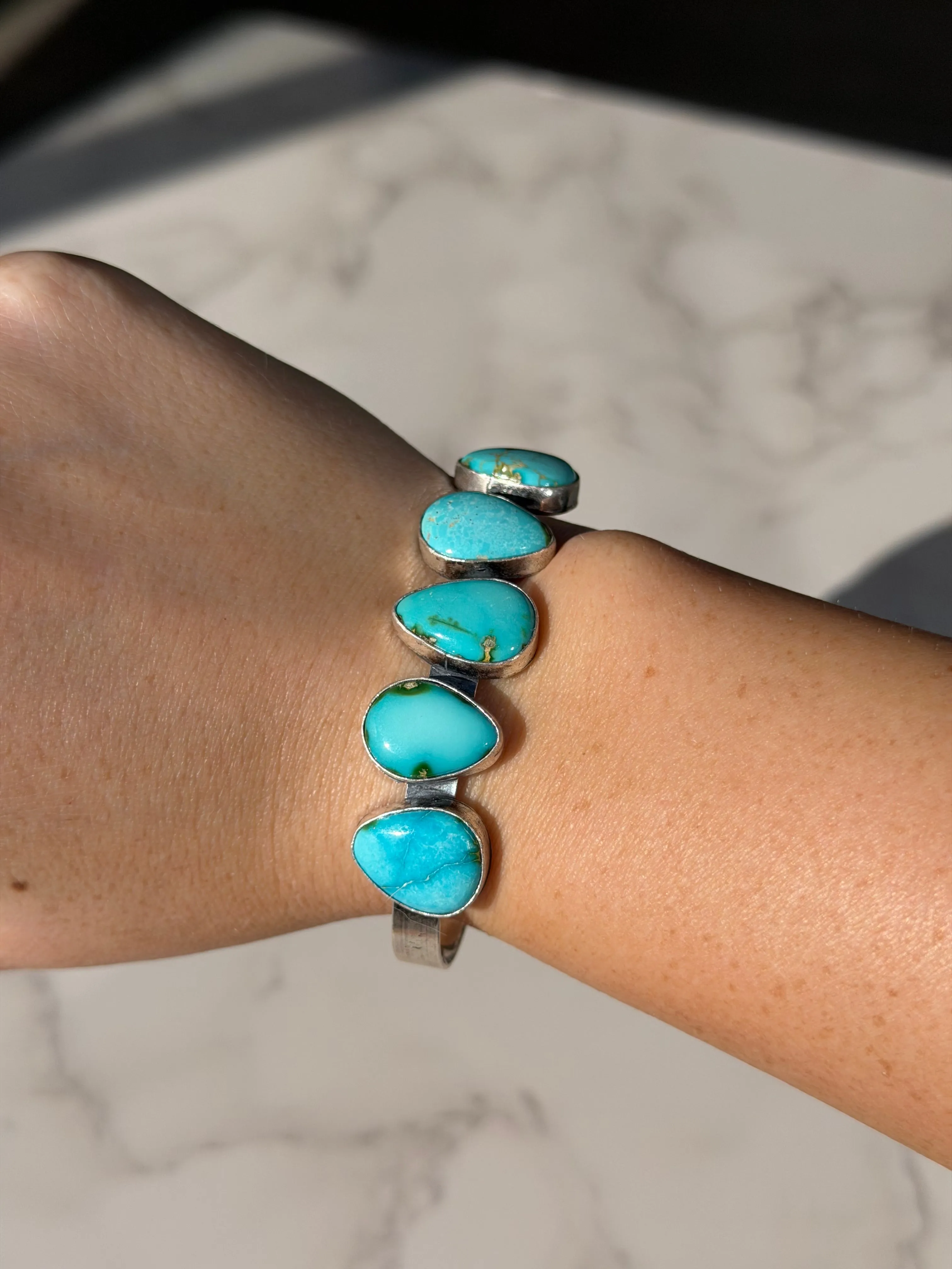NEW!! "Dakota" Kingman Turquoise Cuff Bracelet sold by Glitzy Bella product image thumbnail 4