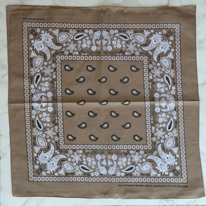 NEW!! Cotton Bandana in Tan made by Glitzy Bella