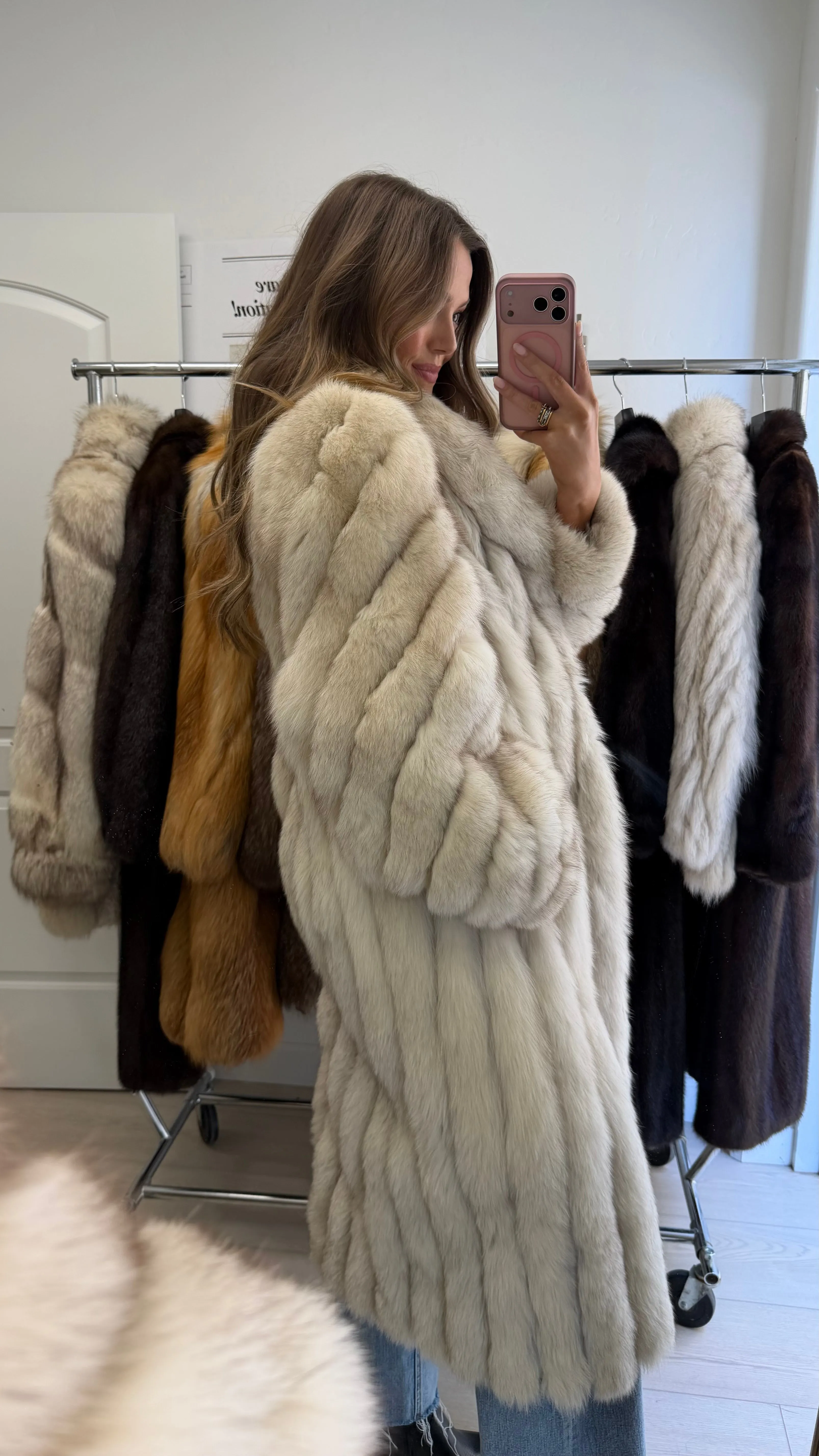 #24 Vintage Blue Fox Coat Size M/L sold by Glitzy Bella product image thumbnail 5