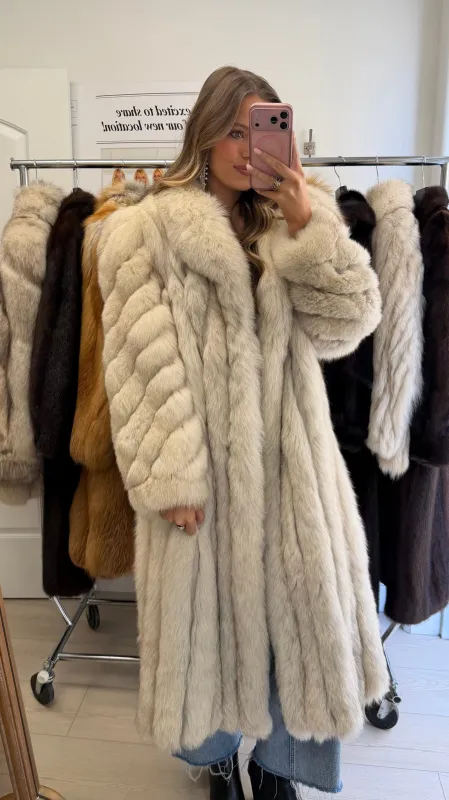 #24 Vintage Blue Fox Coat Size M/L made by Glitzy Bella