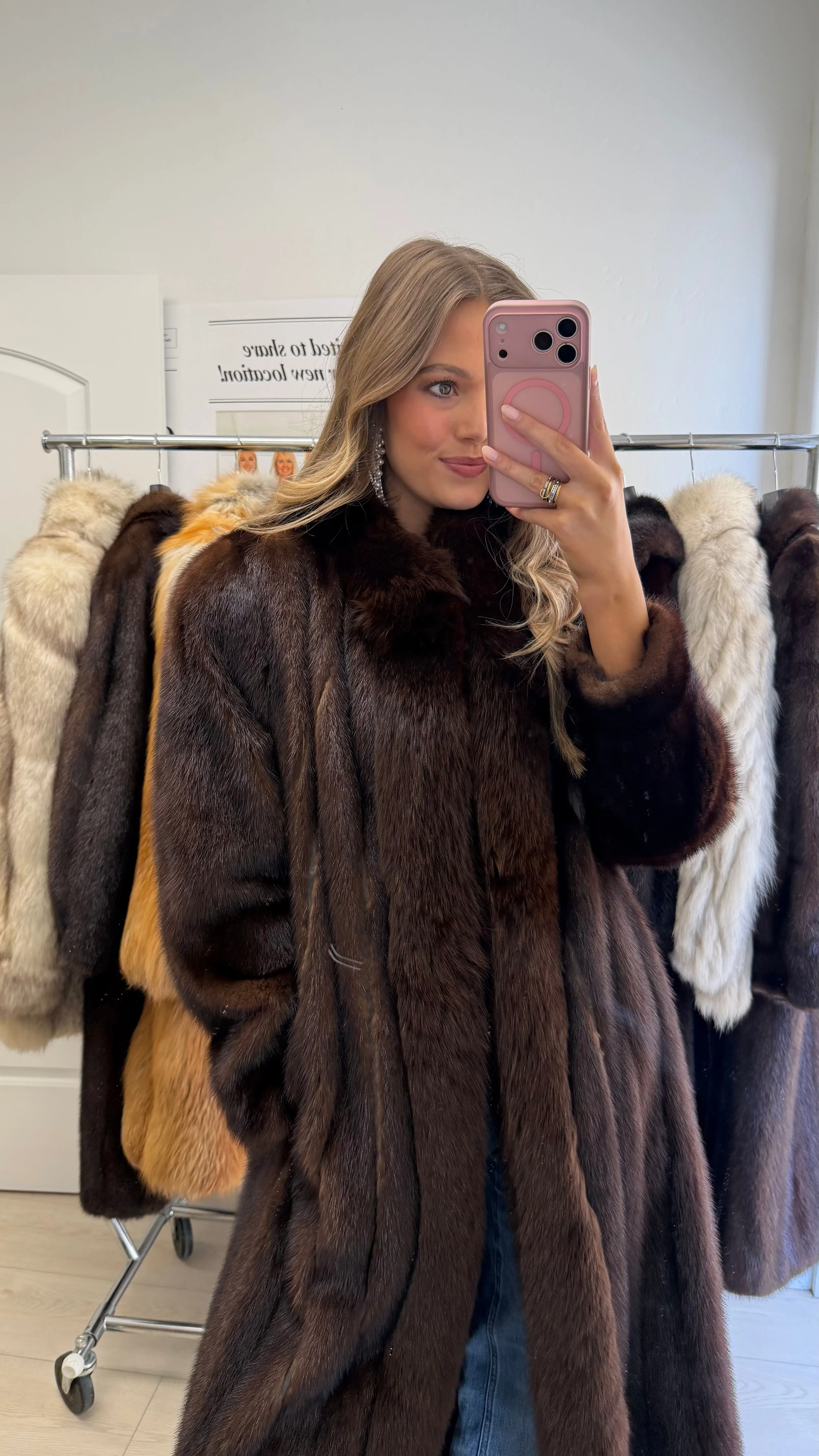 #16 Vintage Mahogany Mink Coat w/ Fox Tuxedo Size Medium sold by Glitzy Bella product image thumbnail 2