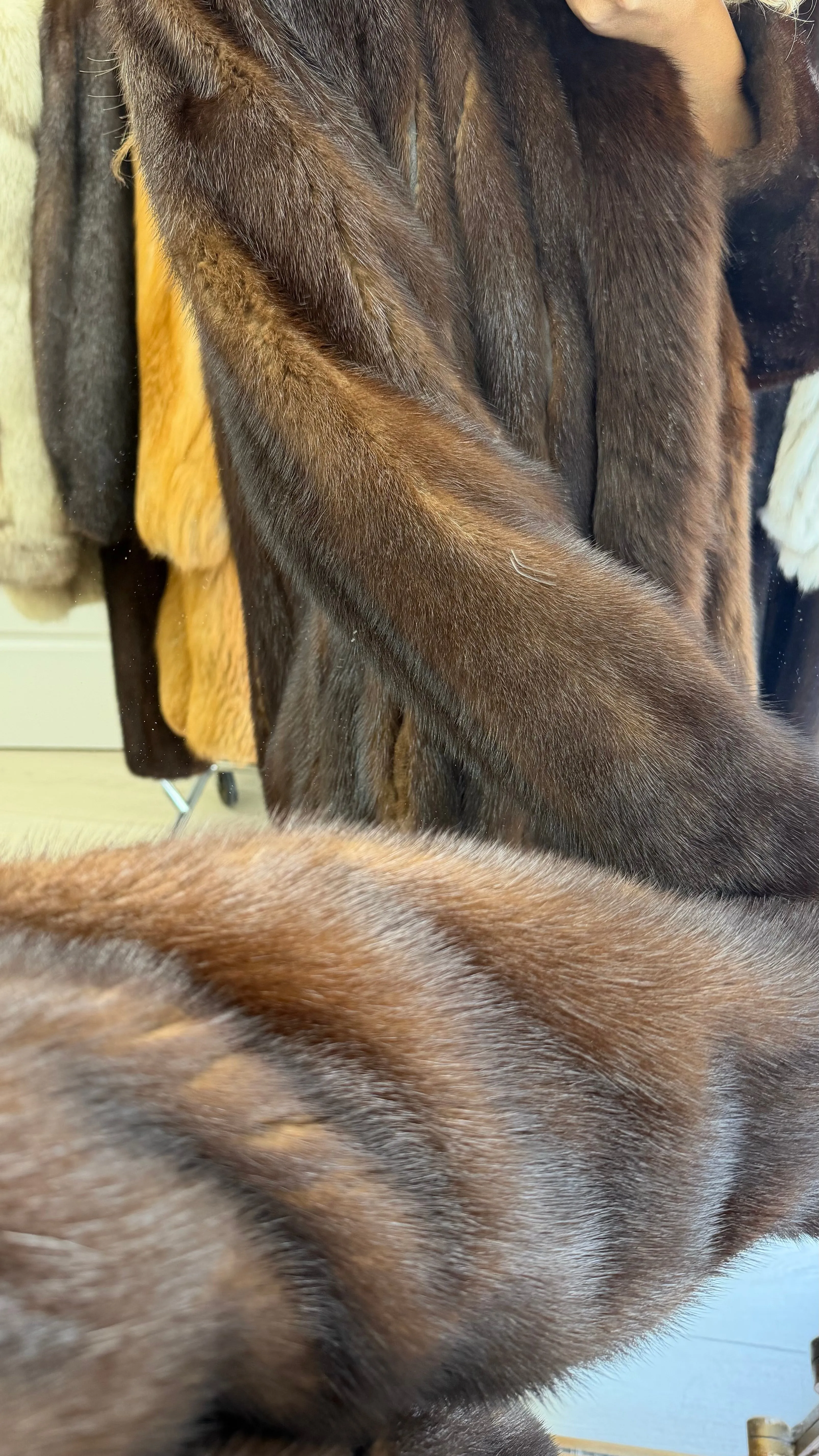 #16 Vintage Mahogany Mink Coat w/ Fox Tuxedo Size Medium sold by Glitzy Bella product image thumbnail 4