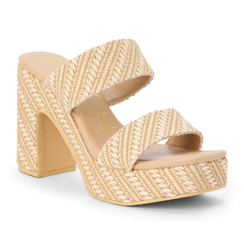 Gem Platform Heel in Nude Raffia sold by Glitzy Bella product image thumbnail 4