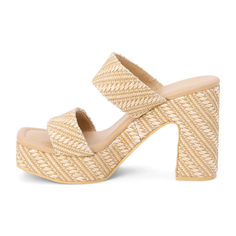 Gem Platform Heel in Nude Raffia sold by Glitzy Bella product image thumbnail 5