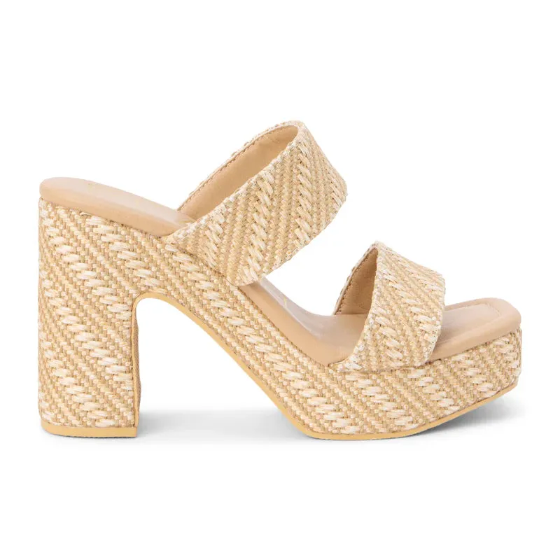 Gem Platform Heel in Nude Raffia sold by Glitzy Bella product image thumbnail 2