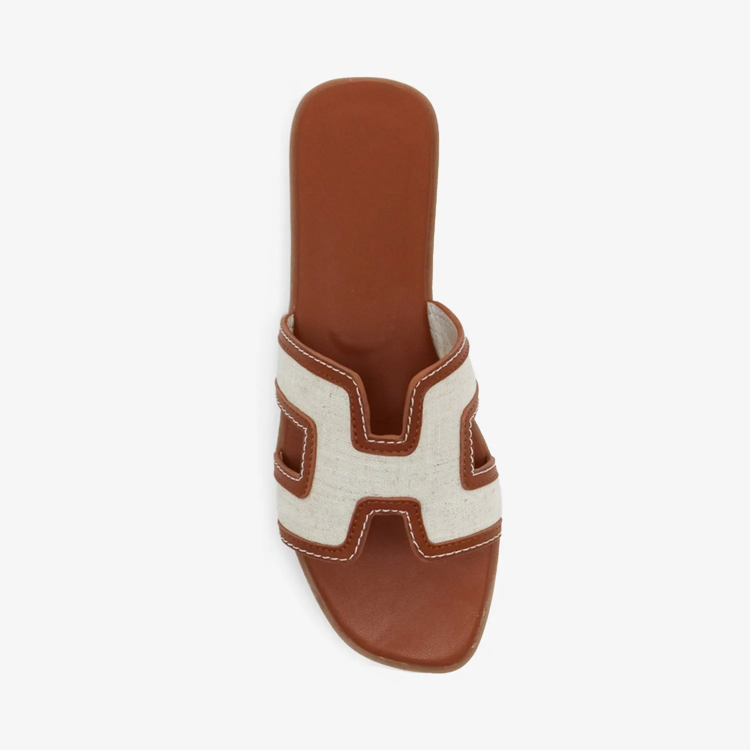 Island Luxe Contrast Slide in Brown sold by Glitzy Bella product image thumbnail 5