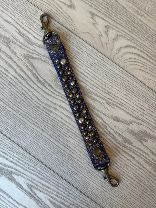 Metallic Blue Mini Top Handle Strap made by Glitzy Bella