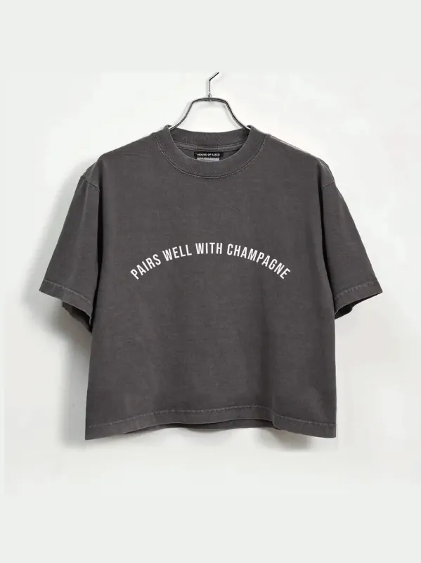 Pairs Well With Champagne® Cropped Tee made by Glitzy Bella
