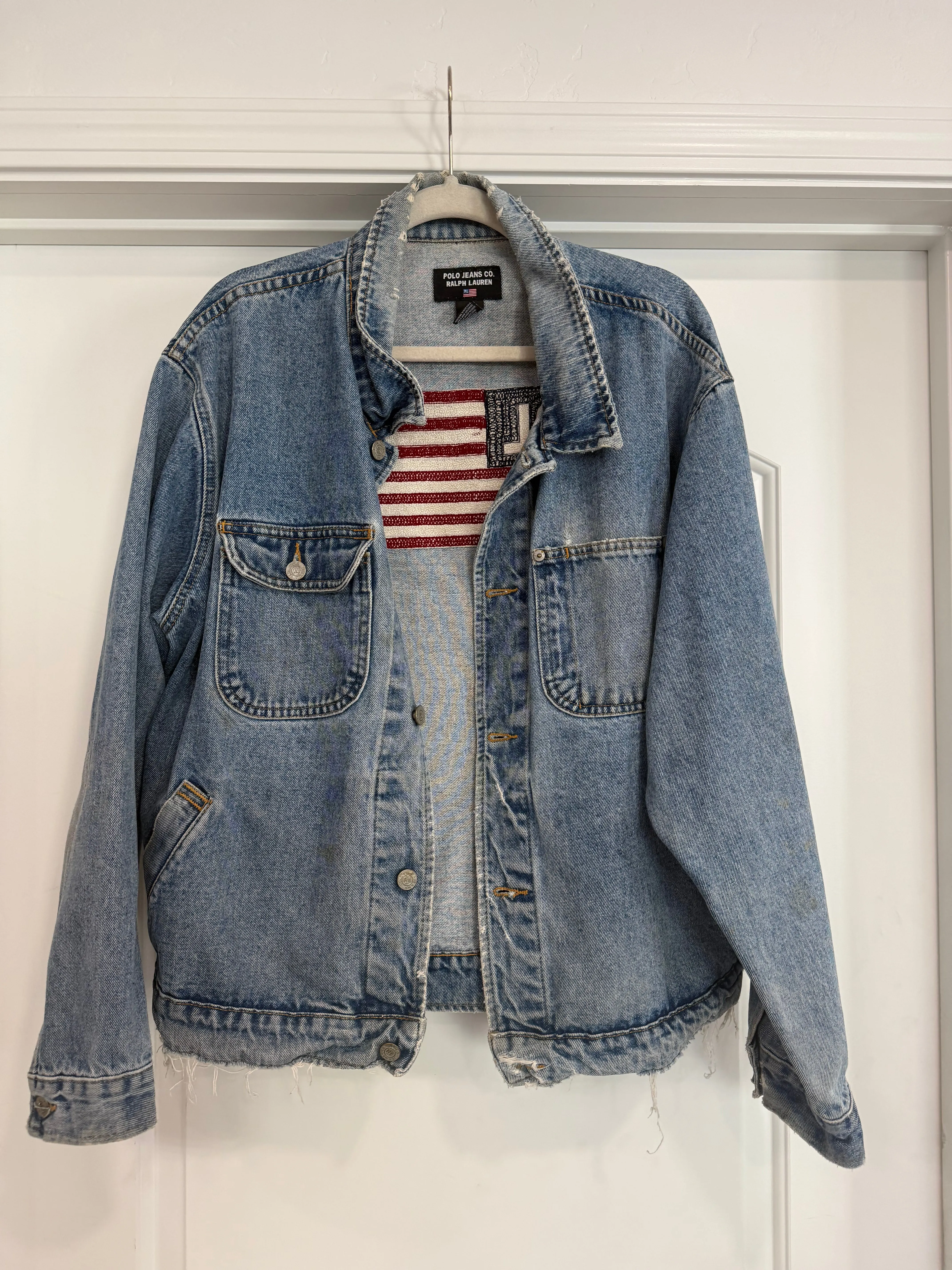 NEW!! Vintage Ralph Lauren Denim American Flag Jacket Size XL sold by Glitzy Bella product image thumbnail 3