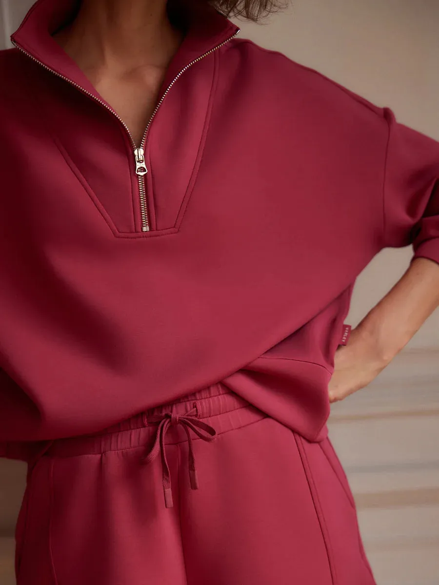 NEW!! Hawley Half Zip Sweatshirt in Raspebrry sold by Glitzy Bella product image thumbnail 2