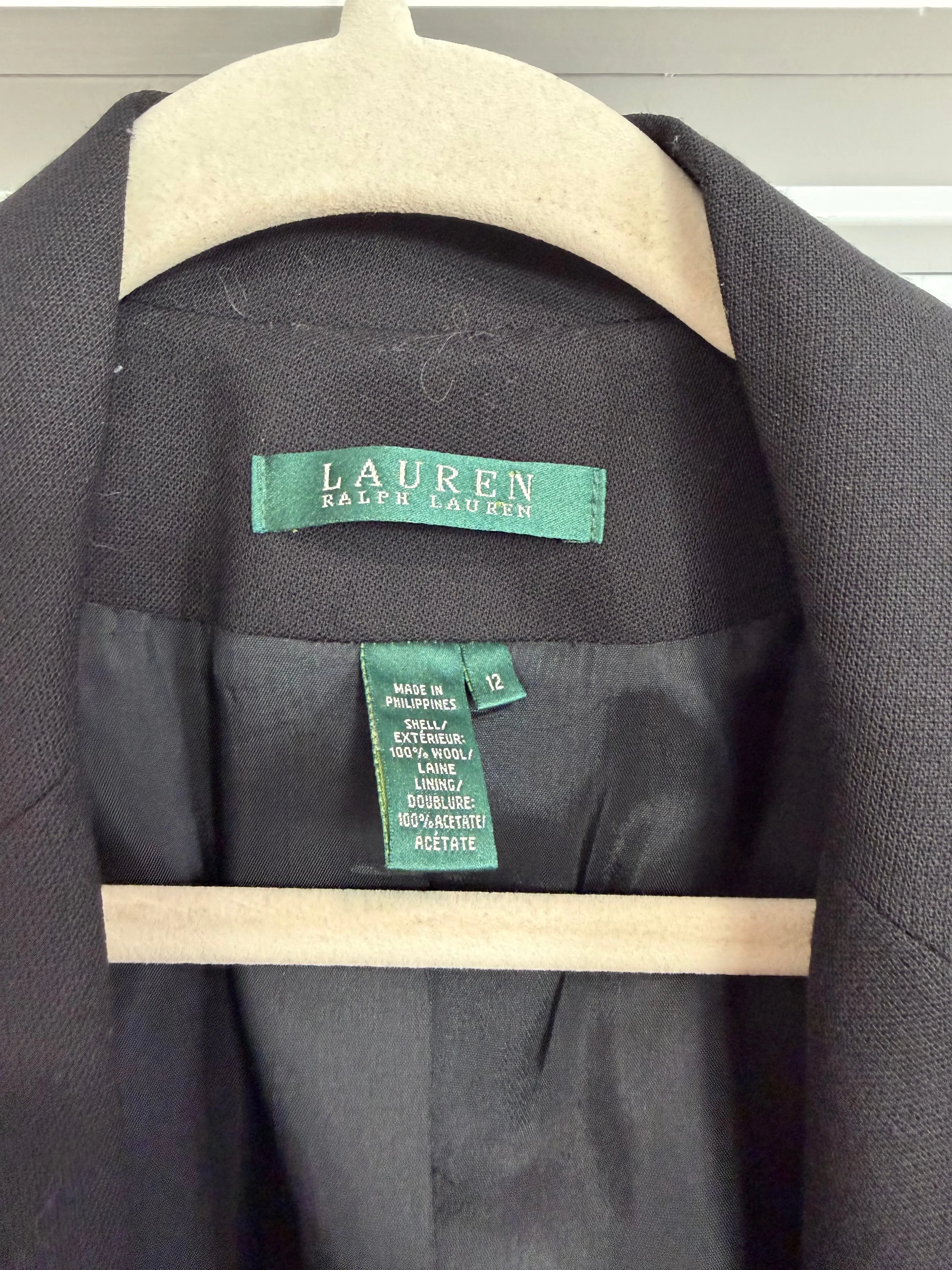 NEW!! Vintage Ralph Lauren Black Crest Wool Blazer Size 12 sold by Glitzy Bella product image thumbnail 4