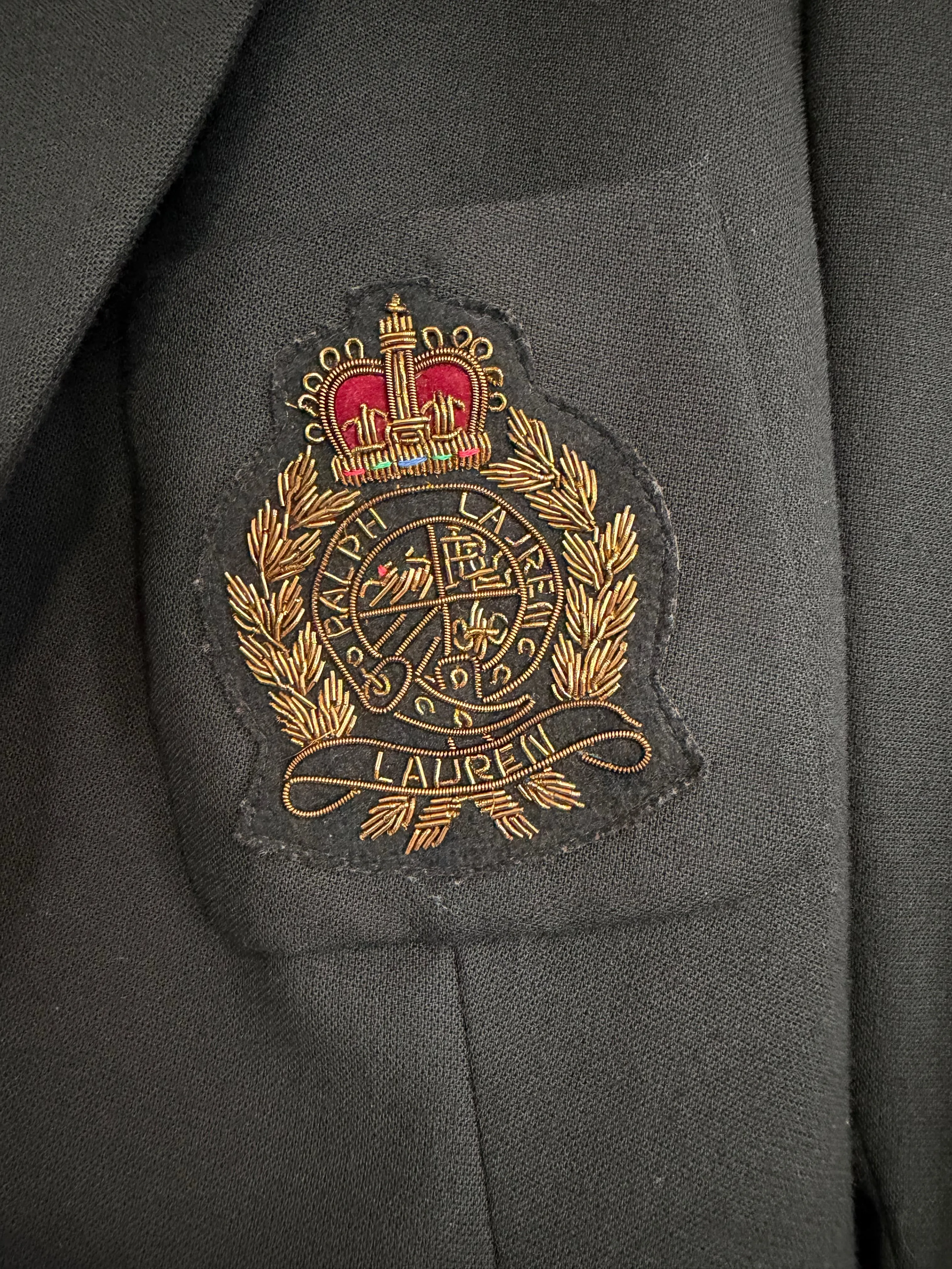 NEW!! Vintage Ralph Lauren Black Crest Wool Blazer Size 12 sold by Glitzy Bella product image thumbnail 2