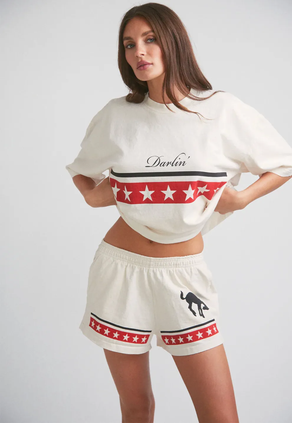 Spangled Short Sleeve Tee in Creme sold by Glitzy Bella product image thumbnail 5