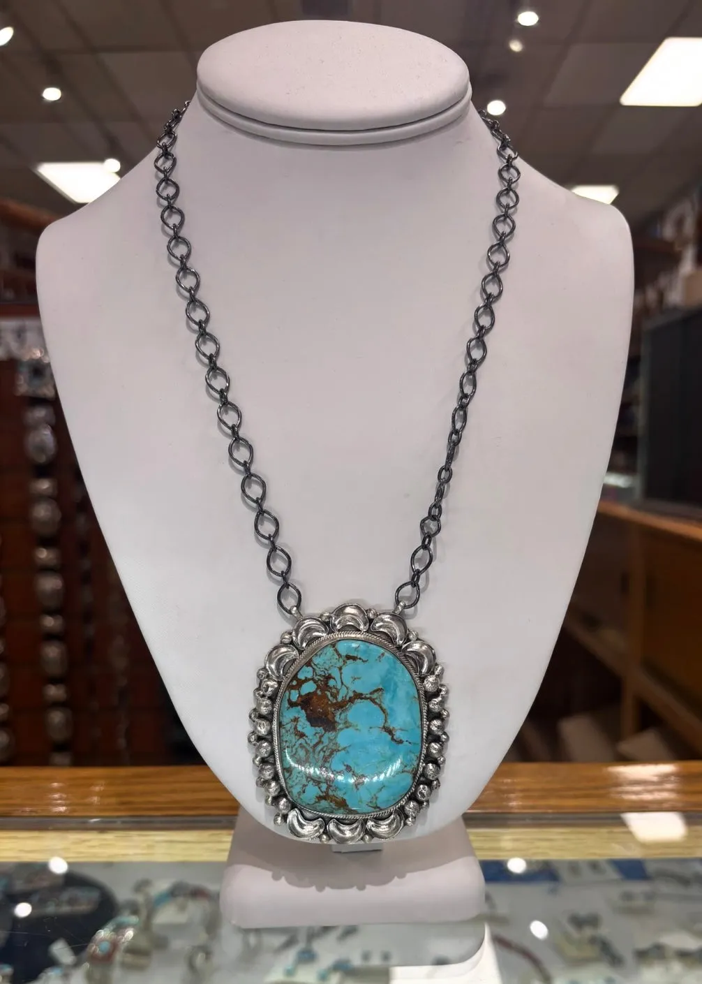 The “Dandelion" Kingman Turquoise and Sterling Silver Necklace sold by Glitzy Bella product image thumbnail 5