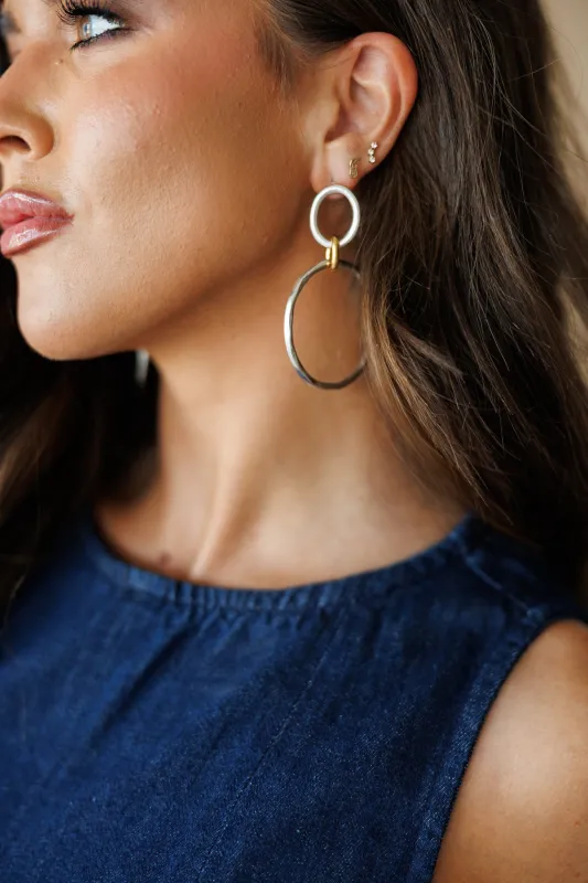 Two Tone Hammered Earrings made by Glitzy Bella