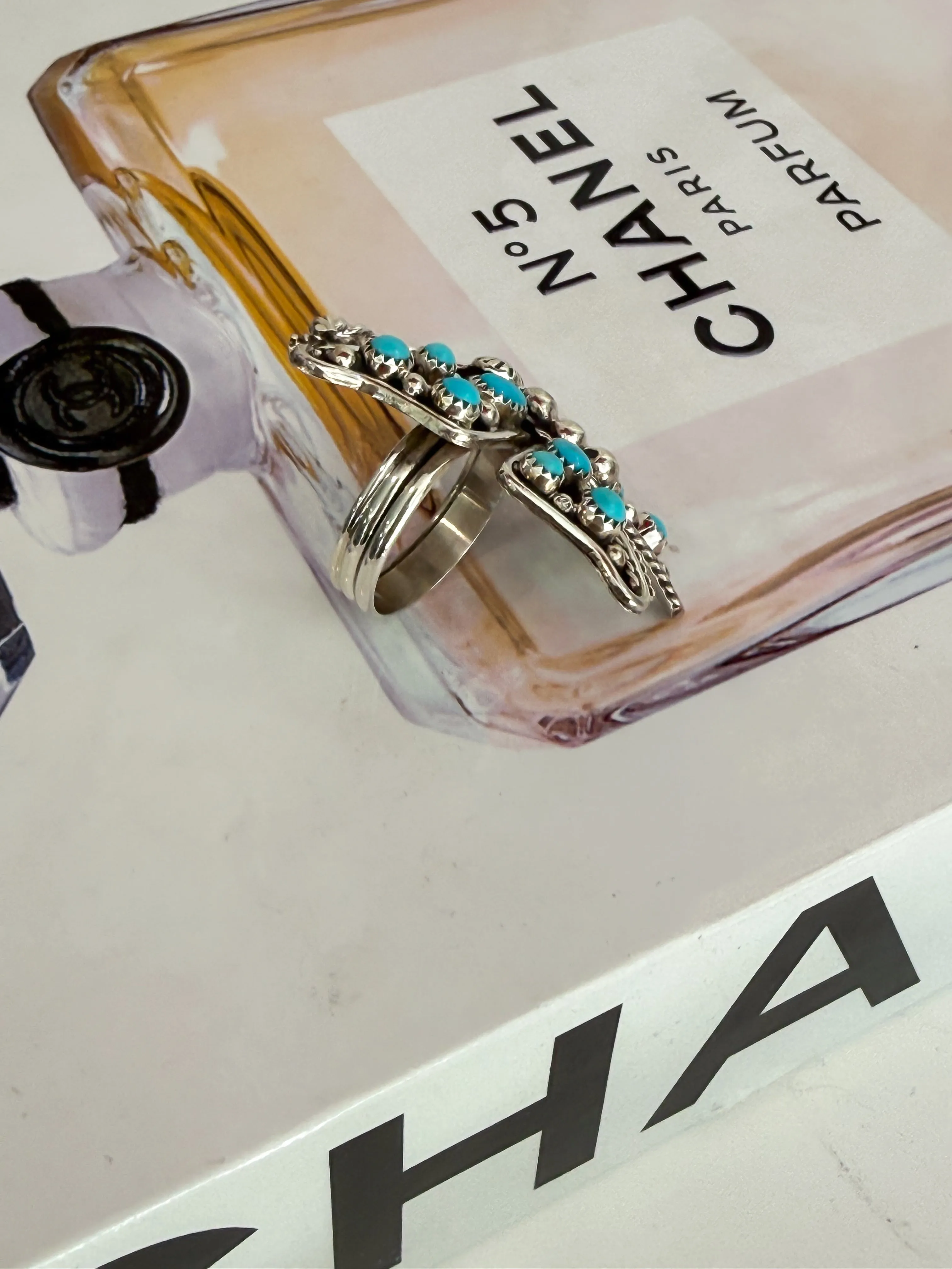 Butterfly Kingman Turquoise Adjustable Ring sold by Glitzy Bella product image thumbnail 5