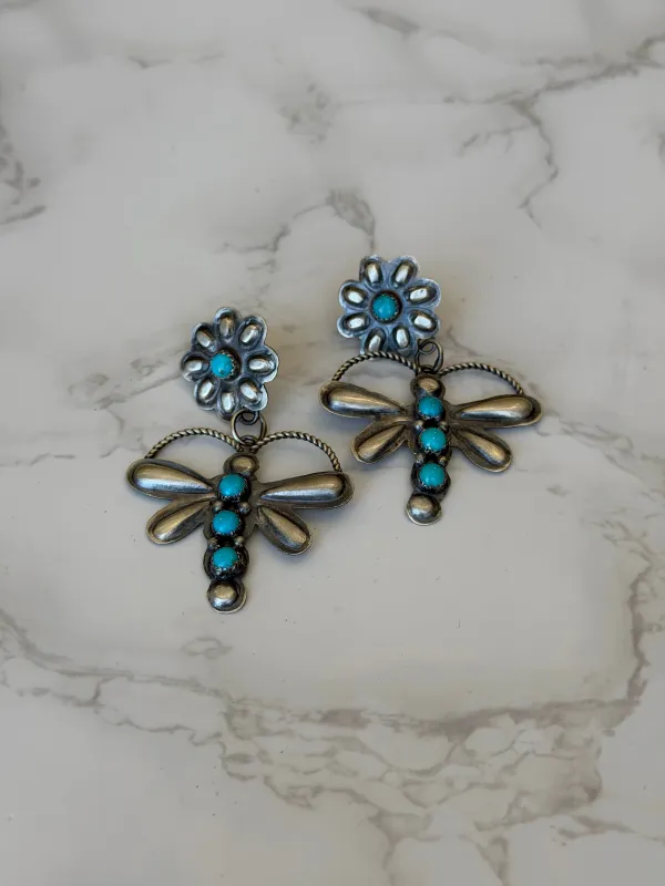 "Laguna" Butterfly Kingman Turquoise Earrings made by Glitzy Bella
