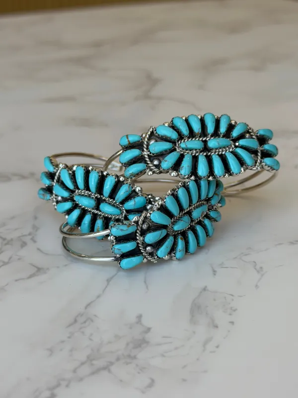 "Marren" Turquoise Adjustable Cuff Bracelet made by Glitzy Bella