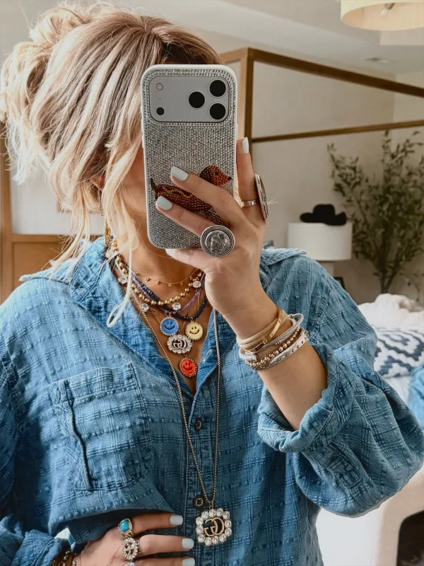 AS SEEN ON CASSIDY! Authentic Vintage Crystal G Pendant Necklace in Gold or Silver in Medium made by Glitzy Bella