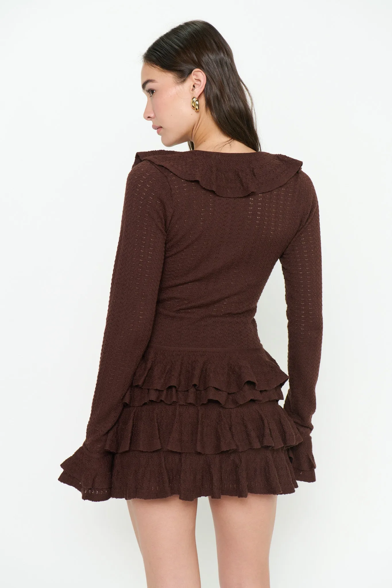 Marly Top - Brown Pointelle Knit sold by Glitzy Bella product image thumbnail 5