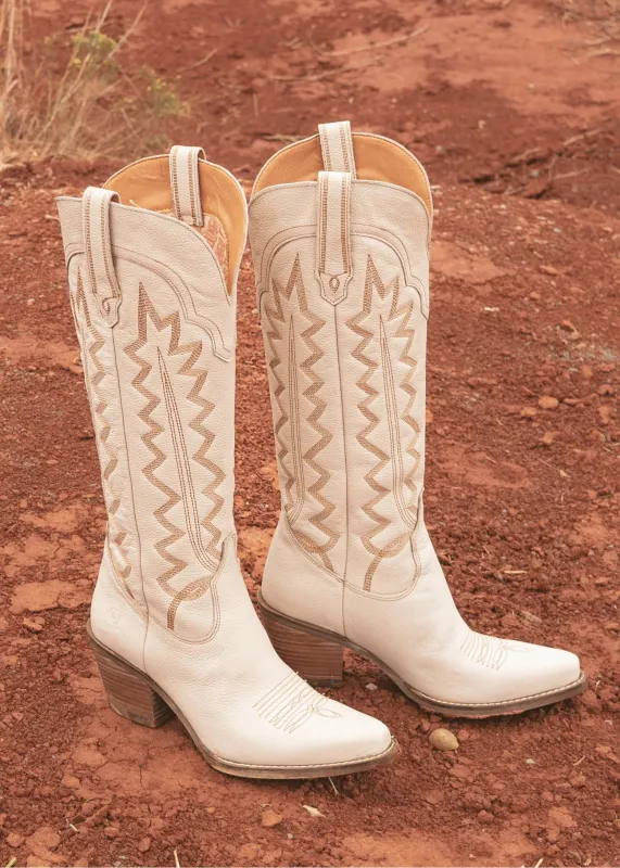 High Cotton Leather Boot - Sand made by dingo