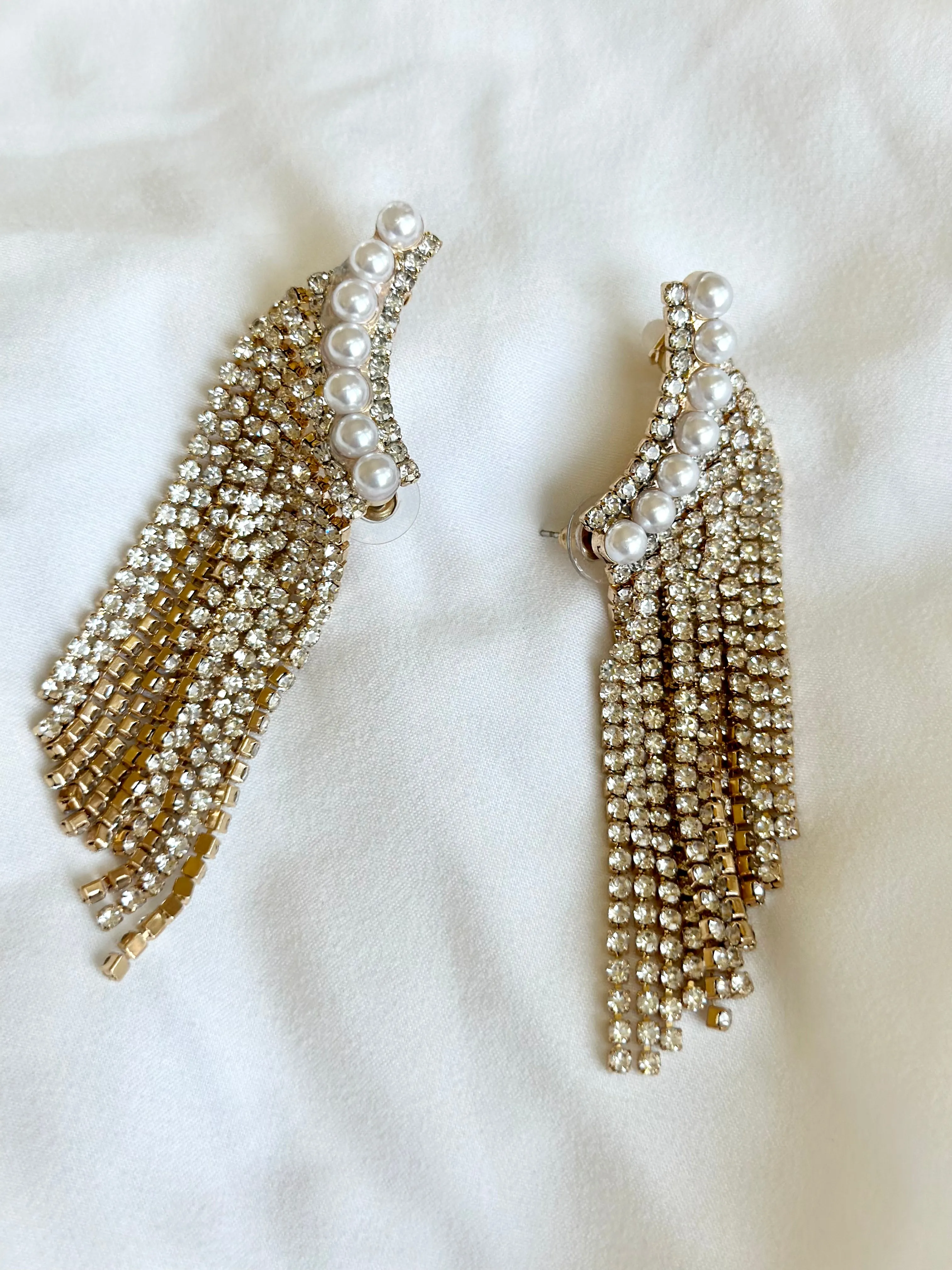 NEW!! Crystal & Pearl Statement Earring sold by Glitzy Bella product image thumbnail 2