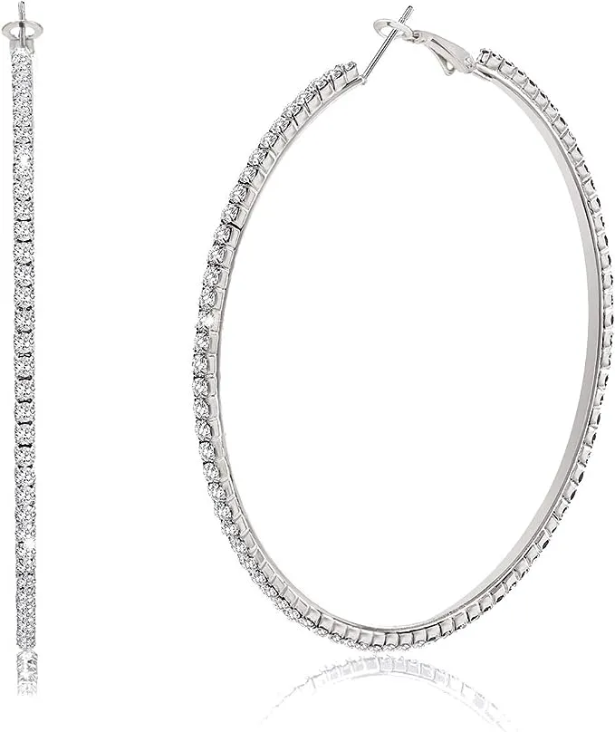 Crystal Hoop Earrings in Gold or Silver sold by Glitzy Bella product image thumbnail 3