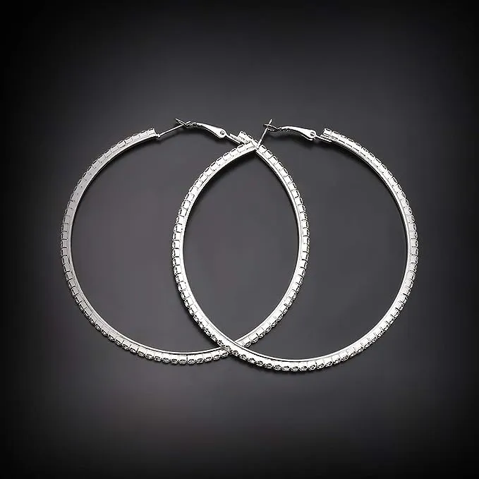 Crystal Hoop Earrings in Gold or Silver sold by Glitzy Bella product image thumbnail 5